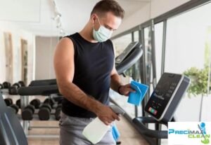a gym cleaner cleaning a gynm in perth