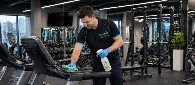 Gym cleaning Perth — fitness equipment sanitisation and disinfection by Precimax Clean