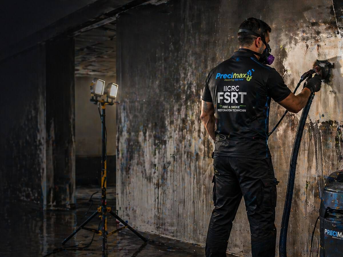 Fire and Smoke Restoration Perth process — Precimax Clean cleaner using SafetyCulture inspection system