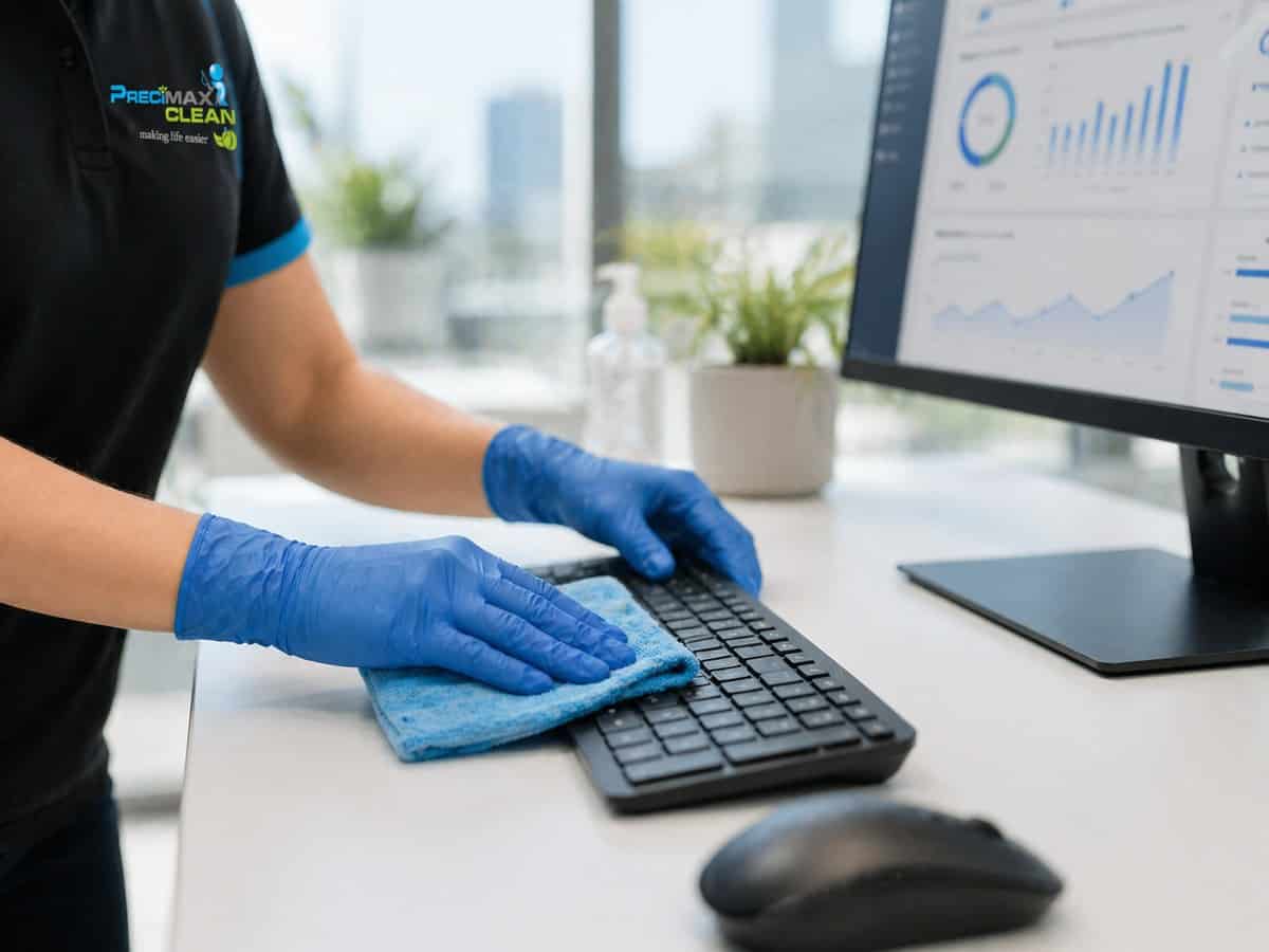 Office Cleaning Services Perth process — Precimax Clean cleaner using SafetyCulture inspection system