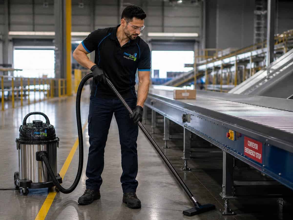IICRC-trained Precimax Clean cleaner servicing a airport-adjacent logistics facility in Forrestfield, WA

